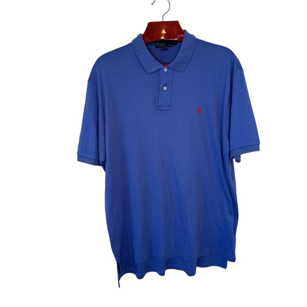 Vintage Ralph Lauren Rugby Polo Shirt Blue Pony Yacht 90s Y2K Preppy